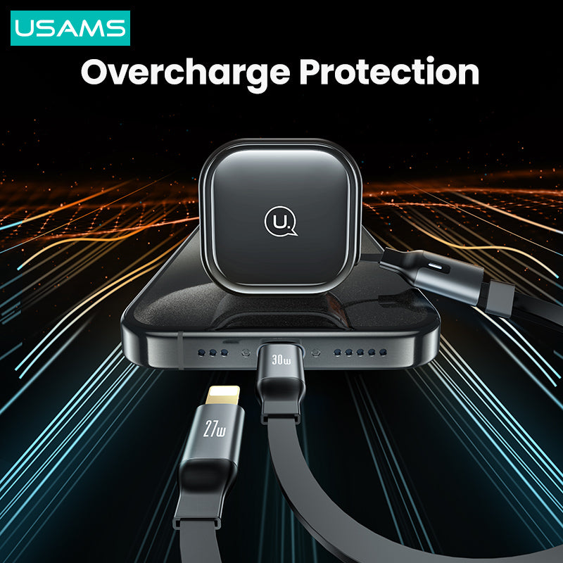 USAMS US-CC219 C41 PD 30W Phone Fast Charging Car Charger with Type-C / 8-Pin Cable USAMS US-CC219 C41 PD 30W Phone Fast Charging Car Charger with Type-C / 8-Pin Cable